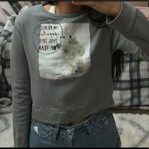 polar bear light gray long sleeve